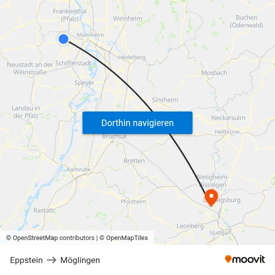 Eppstein to Möglingen map