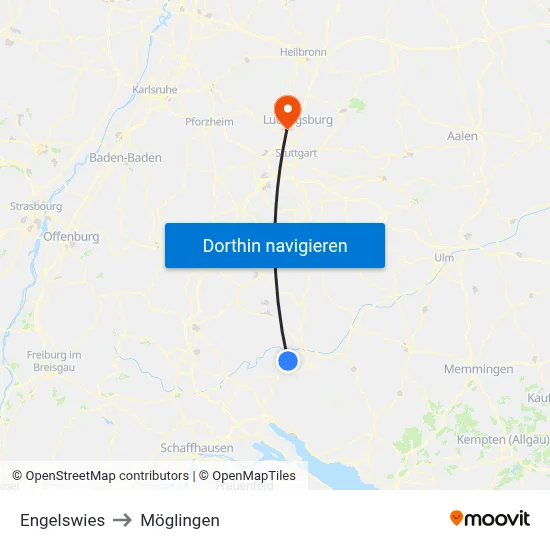 Engelswies to Möglingen map