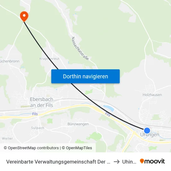 Vereinbarte Verwaltungsgemeinschaft Der Stadt Uhingen to Uhingen map