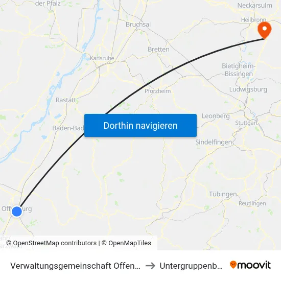 Verwaltungsgemeinschaft Offenburg to Untergruppenbach map