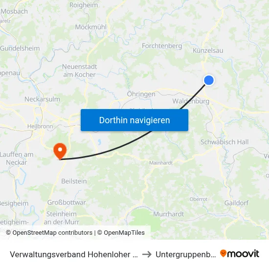 Verwaltungsverband Hohenloher Ebene to Untergruppenbach map