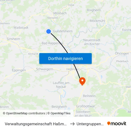 Verwaltungsgemeinschaft Haßmersheim to Untergruppenbach map