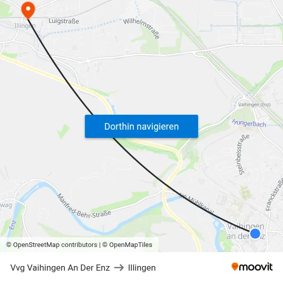 Vvg Vaihingen An Der Enz to Illingen map