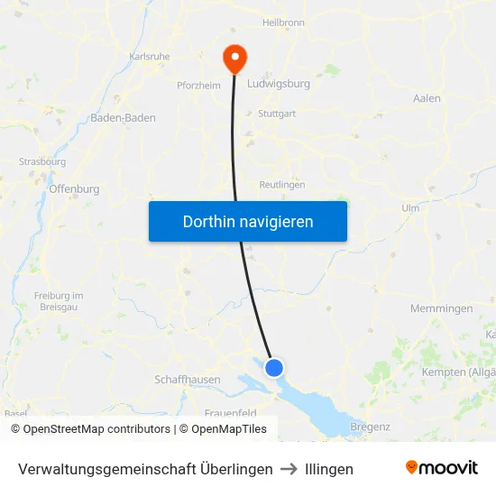 Verwaltungsgemeinschaft Überlingen to Illingen map