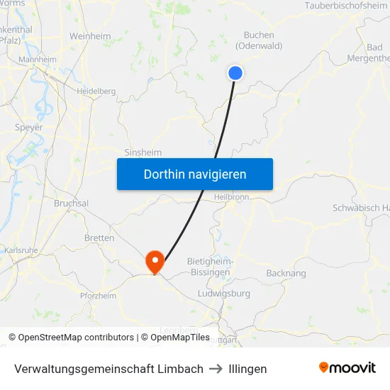 Verwaltungsgemeinschaft Limbach to Illingen map