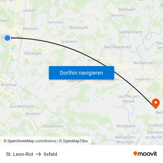St. Leon-Rot to Ilsfeld map