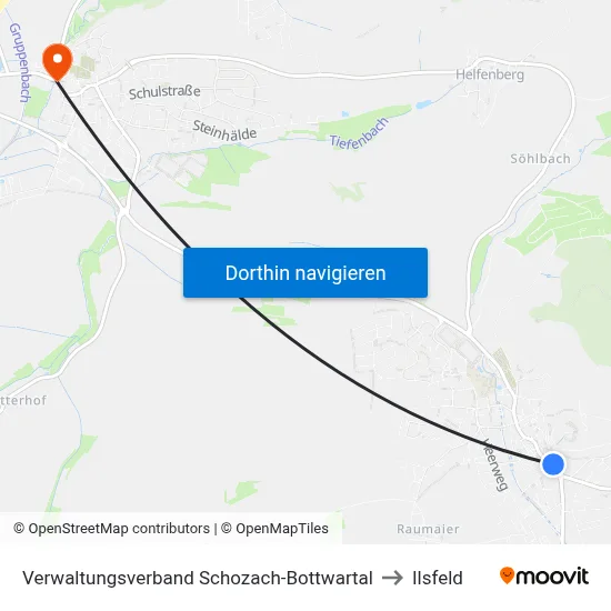 Verwaltungsverband Schozach-Bottwartal to Ilsfeld map