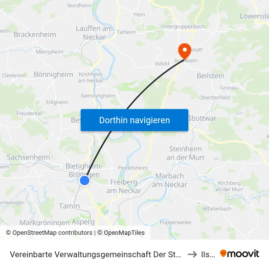 Vereinbarte Verwaltungsgemeinschaft Der Stadt Bietigheim-Bissingen to Ilsfeld map
