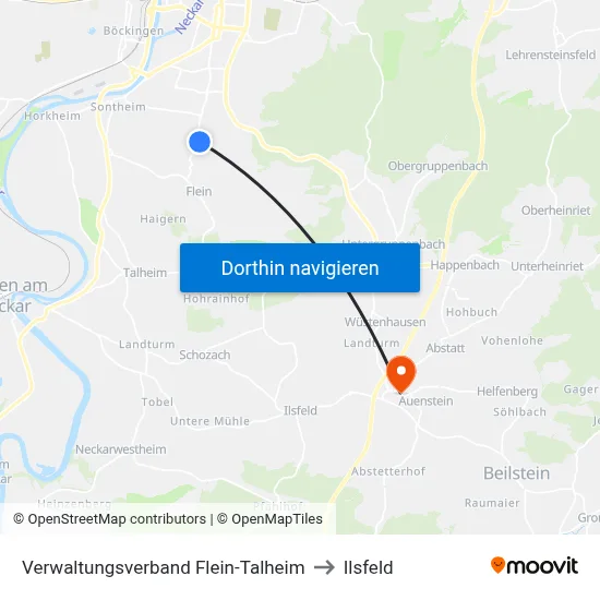 Verwaltungsverband Flein-Talheim to Ilsfeld map