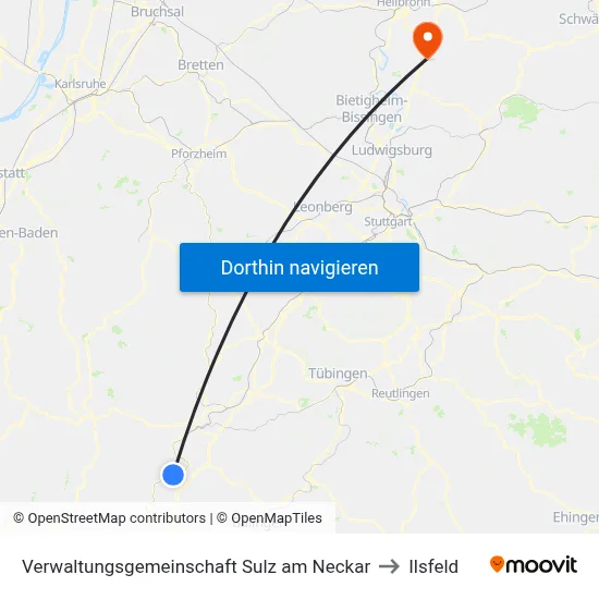 Verwaltungsgemeinschaft Sulz am Neckar to Ilsfeld map