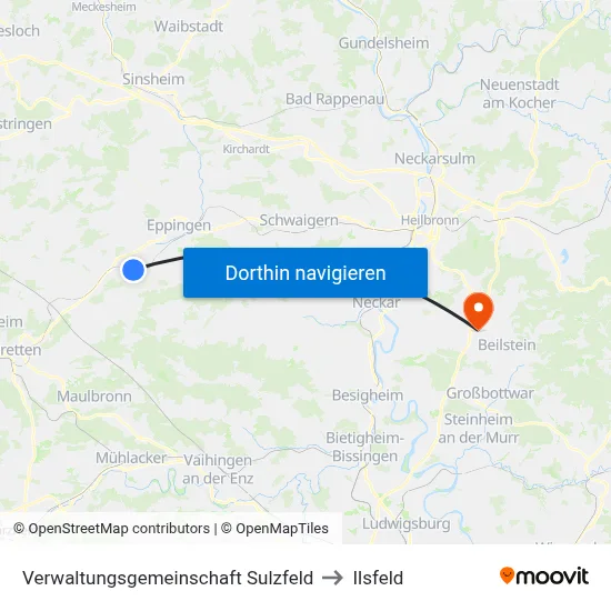 Verwaltungsgemeinschaft Sulzfeld to Ilsfeld map