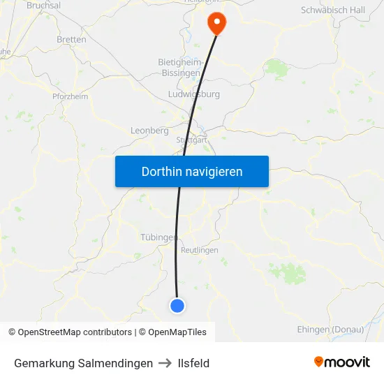 Gemarkung Salmendingen to Ilsfeld map