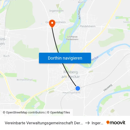 Vereinbarte Verwaltungsgemeinschaft Der Stadt Freiberg am Neckar to Ingersheim map
