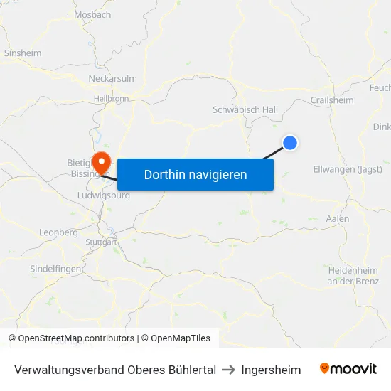 Verwaltungsverband Oberes Bühlertal to Ingersheim map