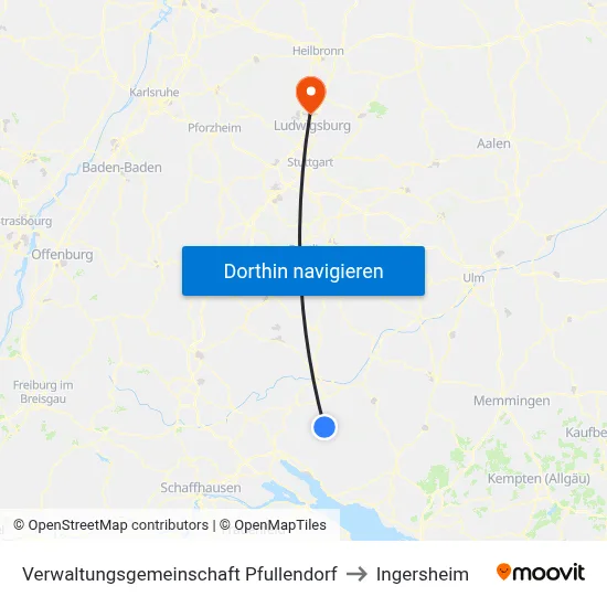 Verwaltungsgemeinschaft Pfullendorf to Ingersheim map