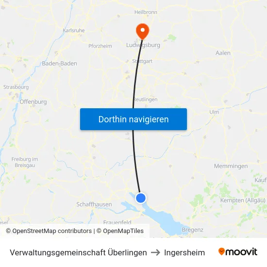 Verwaltungsgemeinschaft Überlingen to Ingersheim map