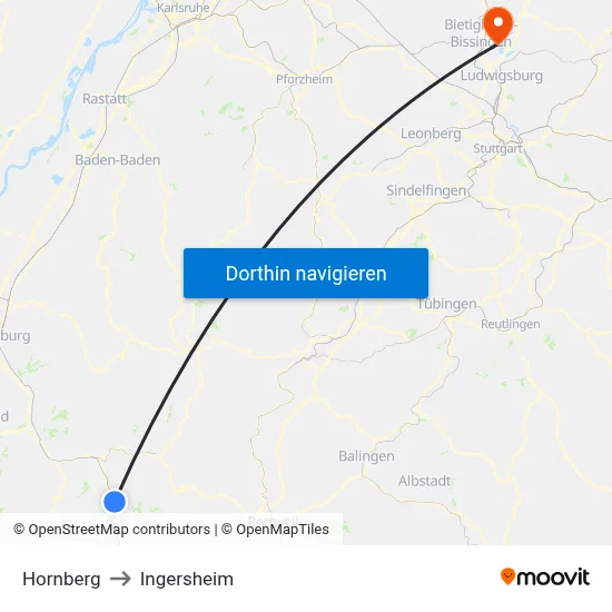 Hornberg to Ingersheim map