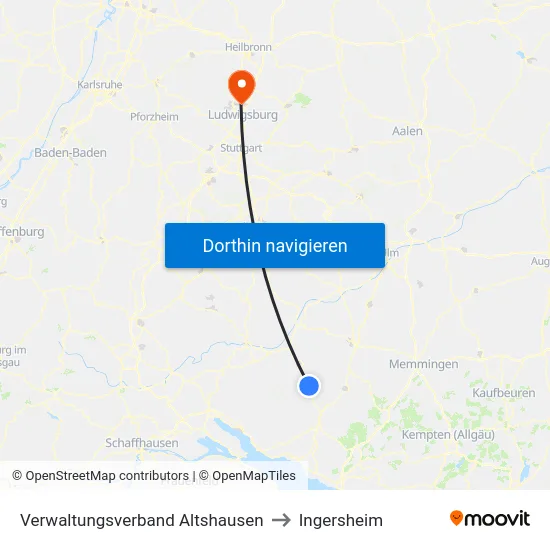 Verwaltungsverband Altshausen to Ingersheim map