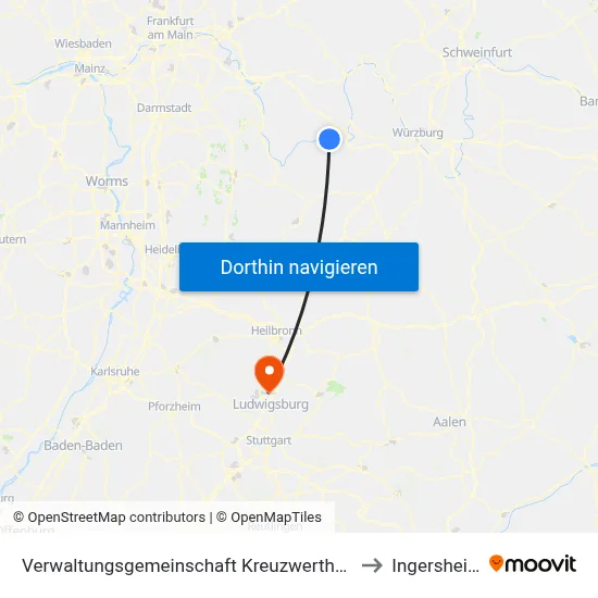 Verwaltungsgemeinschaft Kreuzwertheim to Ingersheim map