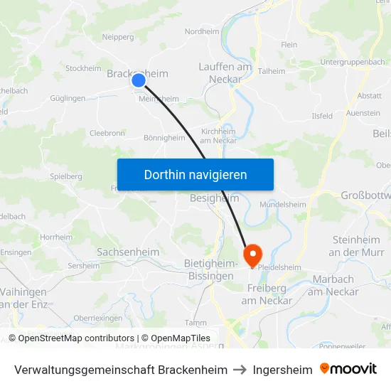 Verwaltungsgemeinschaft Brackenheim to Ingersheim map