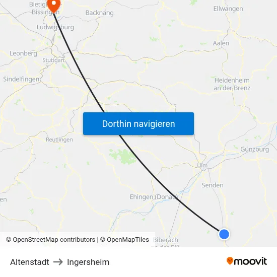 Altenstadt to Ingersheim map