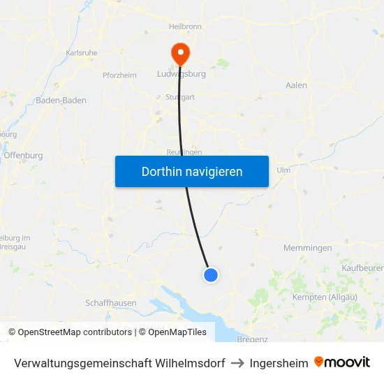 Verwaltungsgemeinschaft Wilhelmsdorf to Ingersheim map