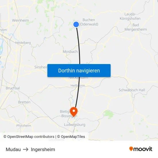 Mudau to Ingersheim map