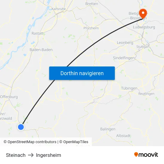 Steinach to Ingersheim map