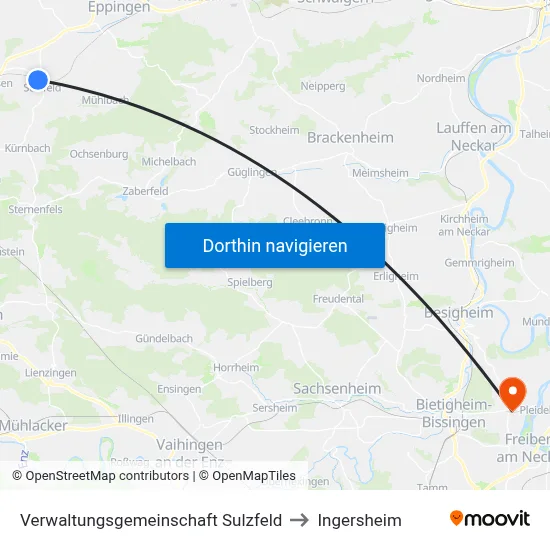 Verwaltungsgemeinschaft Sulzfeld to Ingersheim map