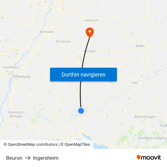 Beuron to Ingersheim map