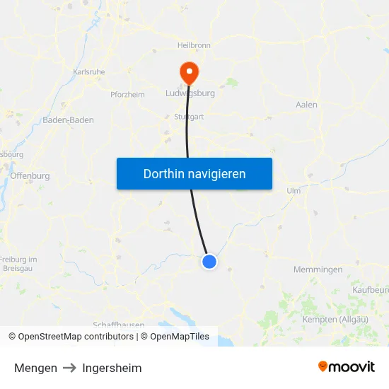 Mengen to Ingersheim map