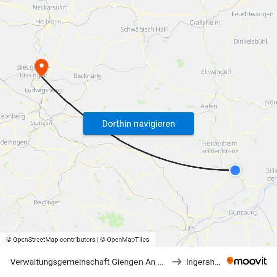 Verwaltungsgemeinschaft Giengen An Der Brenz to Ingersheim map