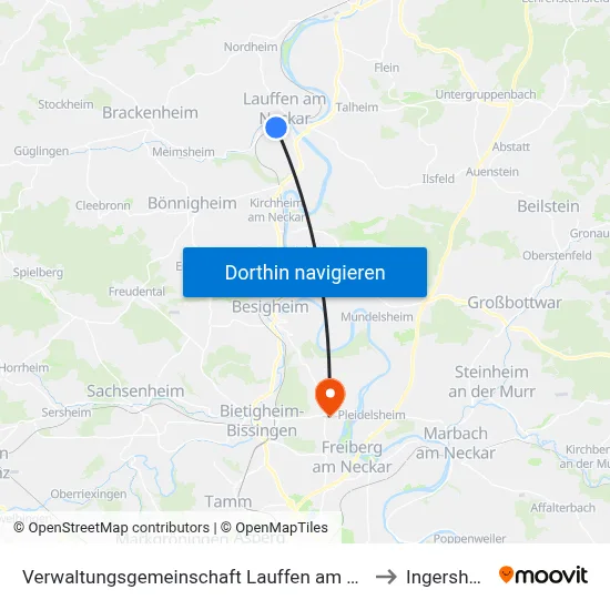 Verwaltungsgemeinschaft Lauffen am Neckar to Ingersheim map