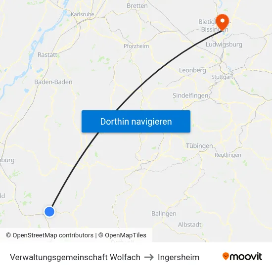 Verwaltungsgemeinschaft Wolfach to Ingersheim map