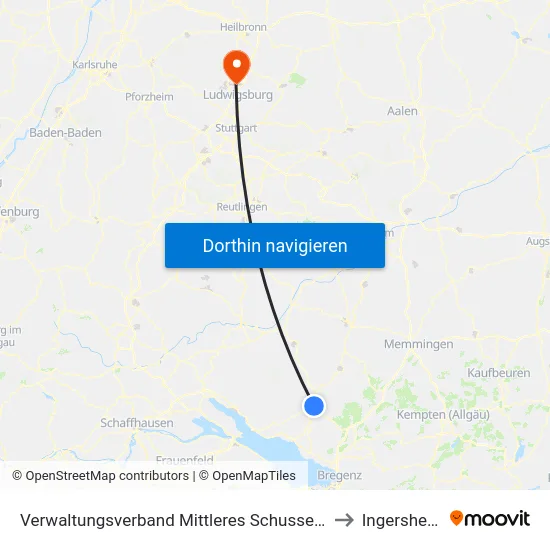 Verwaltungsverband Mittleres Schussental to Ingersheim map