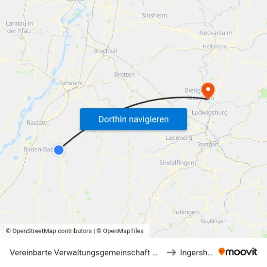 Vereinbarte Verwaltungsgemeinschaft Gernsbach to Ingersheim map