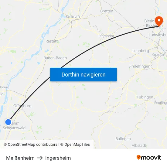 Meißenheim to Ingersheim map