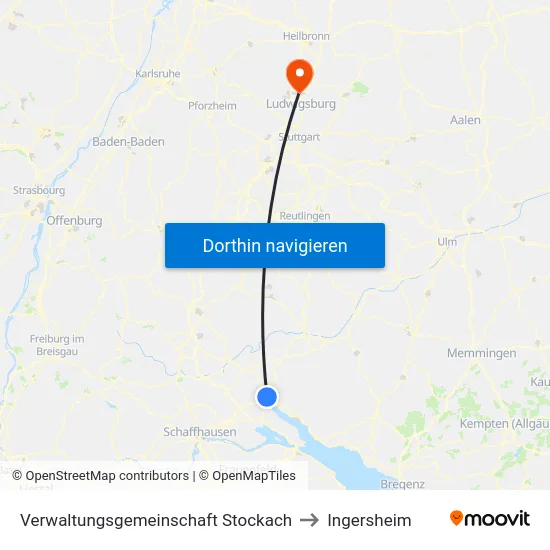 Verwaltungsgemeinschaft Stockach to Ingersheim map