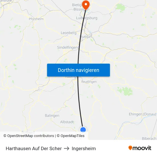 Harthausen Auf Der Scher to Ingersheim map