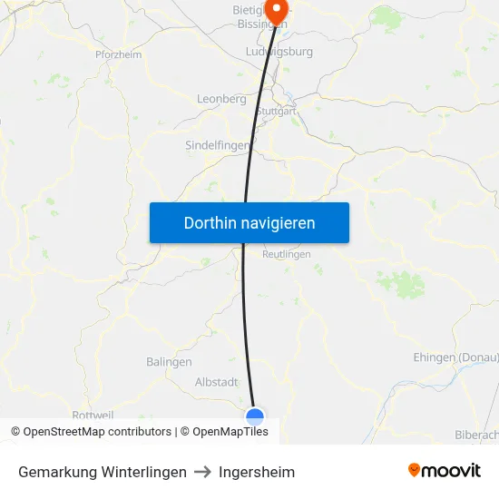 Gemarkung Winterlingen to Ingersheim map