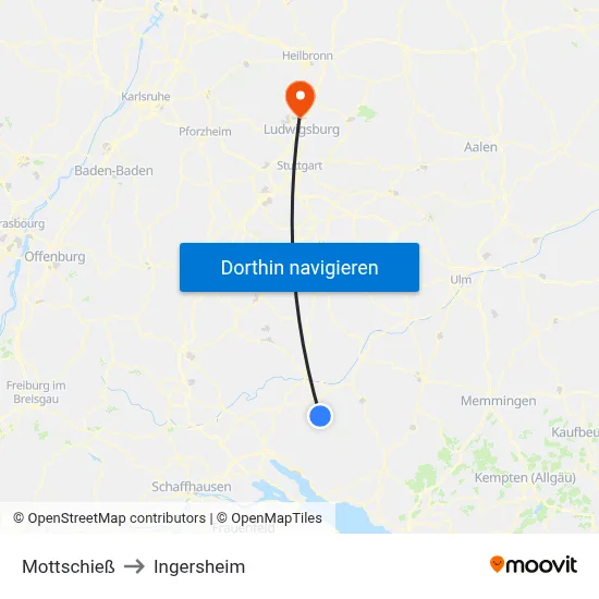 Mottschieß to Ingersheim map