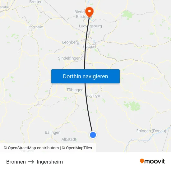 Bronnen to Ingersheim map