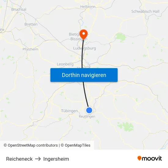 Reicheneck to Ingersheim map