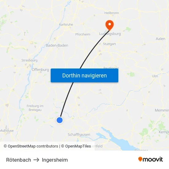 Rötenbach to Ingersheim map