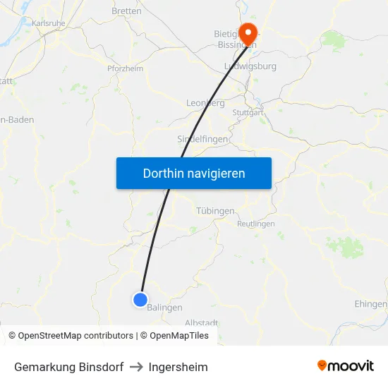 Gemarkung Binsdorf to Ingersheim map