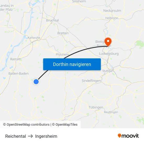 Reichental to Ingersheim map