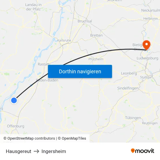 Hausgereut to Ingersheim map
