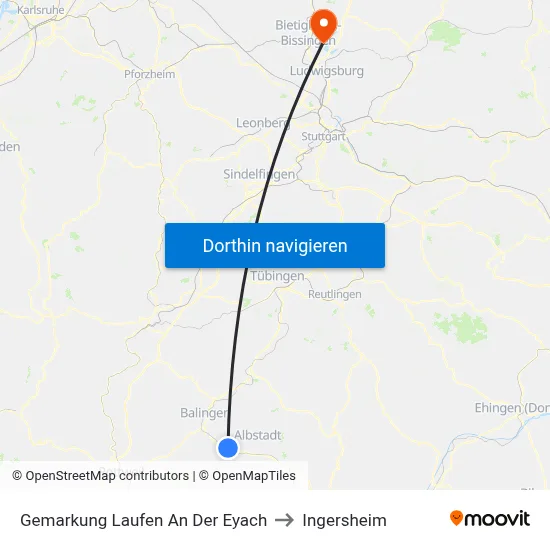 Gemarkung Laufen An Der Eyach to Ingersheim map