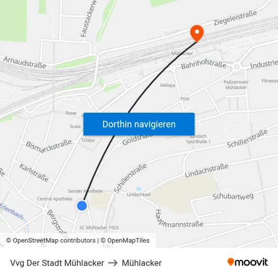Vvg Der Stadt Mühlacker to Mühlacker map