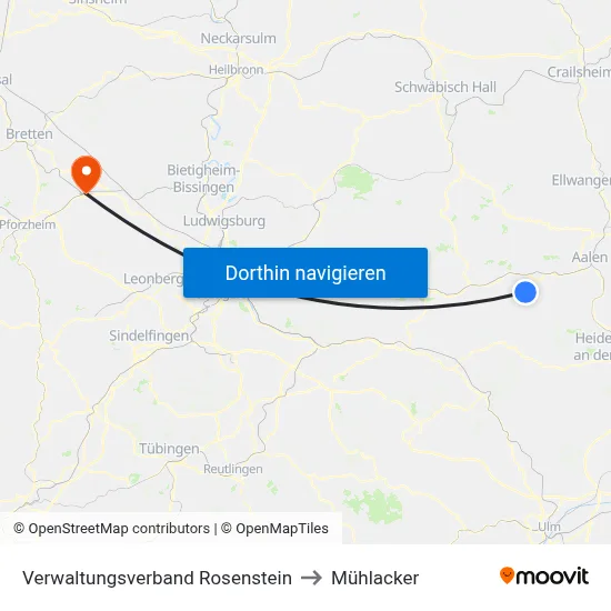 Verwaltungsverband Rosenstein to Mühlacker map